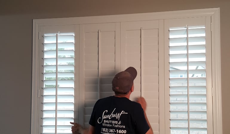 Installation of plantation shutters in San Diego